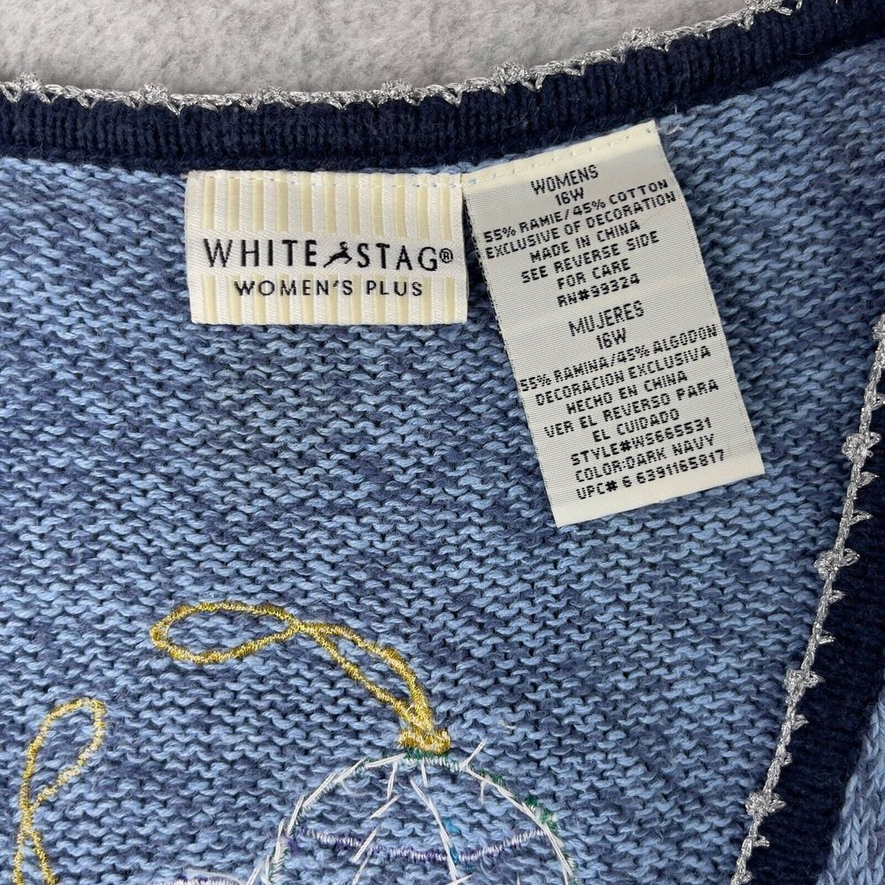 White Stag Snowman Vest Womens Plus 16W Winter Christmas Top - Picture 3 of 11